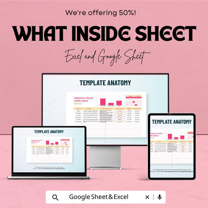 Financial Policy Compliance Matrix Template | Excel & Google Sheets | Internal Control Compliance Tracker | Policy Assessment Spreadsheet