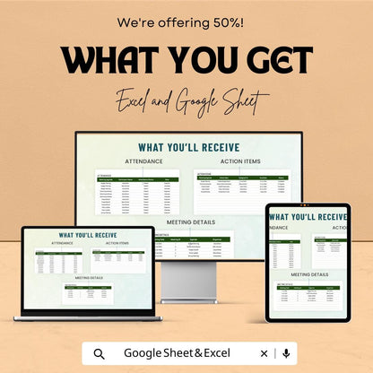 Administration Meeting Outcome Success Metrics Dashboard – Excel & Google Sheets Template for Meeting Tracking