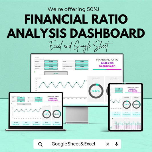 Financial Ratio Analysis Dashboard Template - Track Key Financial Metrics in Excel & Google Sheets