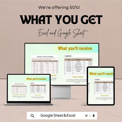 Accounting Cash Book Template | Simple Cashbook Tracker | Income & Expense Spreadsheet | Small Business Finance Template