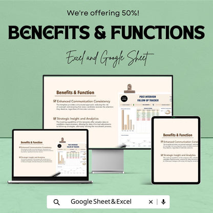 Post Interview Follow Up Tracker HR Template | Candidate Tracking Spreadsheet | Recruitment Dashboard | Hiring Follow Up Log
