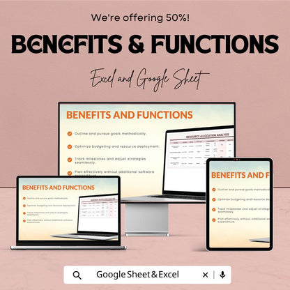 Resource Allocation Analysis Template | Project Resource Planner | Budget and Workforce Tracker | Excel & Google Sheets