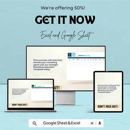 50% Off | Marketing Operation Sheet Template for Excel and Google Sheets | Campaign Planning, Resource Allocation, & Performance Metrics