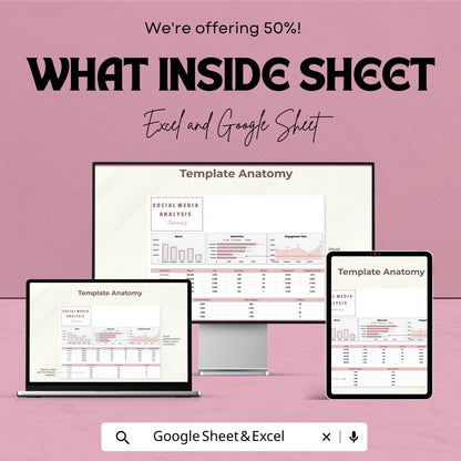 Social Media Analysis Template | Social Media Performance Tracker | Engagement & Growth Analytics Tool
