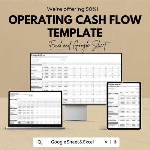 Operating Cash Flow Template , Business Cash Flow Statement, Expense and Revenue Tracker, Financial Planning , Cash Flow Analysis Tool