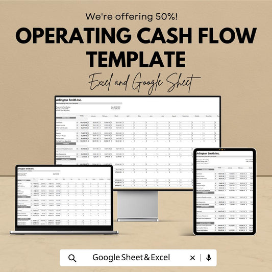 Operating Cash Flow Template , Business Cash Flow Statement, Expense and Revenue Tracker, Financial Planning , Cash Flow Analysis Tool
