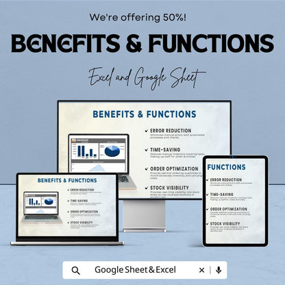 Inventory Control Sheet Template Excel, Stock Management sheet, Inventory Tracker, Product Management Dashboard, Google Sheets Inventory Log