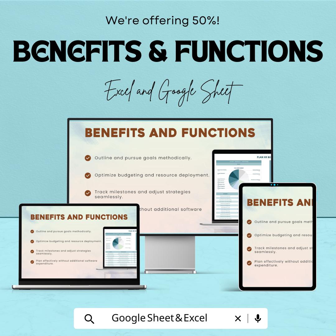 Plan HR Budget Sheet Excel & Google Sheet - HR Budget Template for Efficient Planning and Management