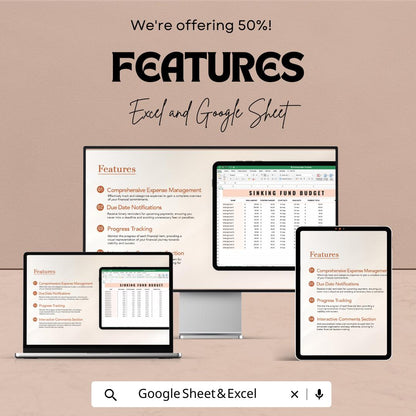 Sinking Fund Budget Template | Excel and Google Sheets Budget Planner | Sinking Budget Spreadsheet | Expense Tracker & Financial Planner