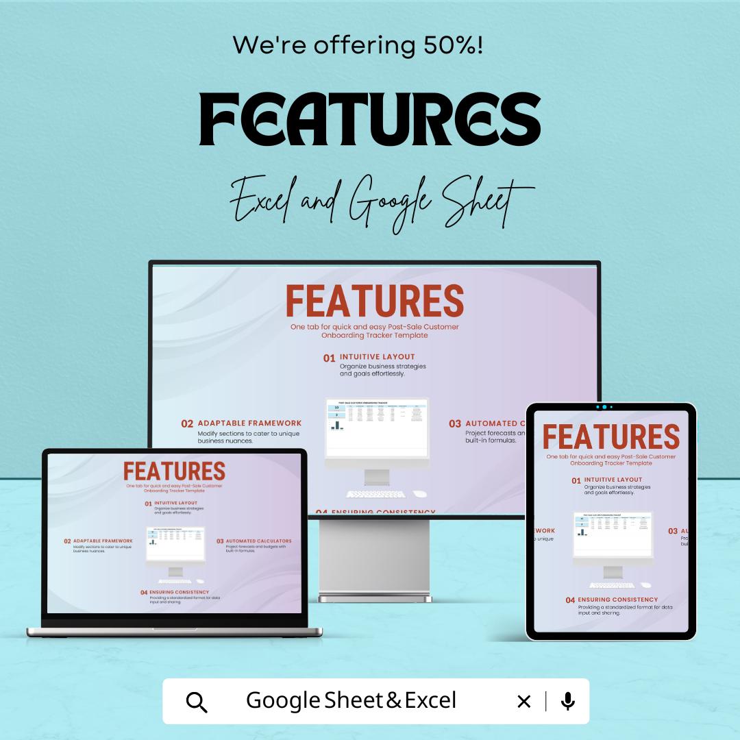 Post-Sale Customer Onboarding Tracker Template | Excel & Google Sheets | Client Onboarding Spreadsheet | Customer Success Tool