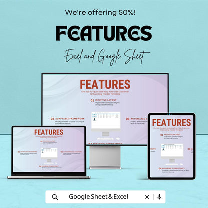 Post-Sale Customer Onboarding Tracker Template | Excel & Google Sheets | Client Onboarding Spreadsheet | Customer Success Tool