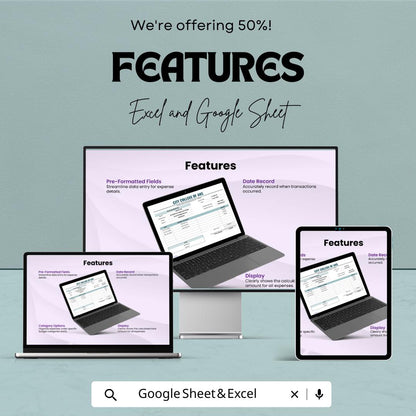 Expense Receipt Sheet | Excel & Google Sheet | Track Expenses, Payments, and Budgets | Customizable Financial Template