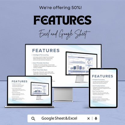 Inventory Forecasting Sheet - Excel & Google Sheet Template for Stock Management, Sales Prediction, Inventory Control