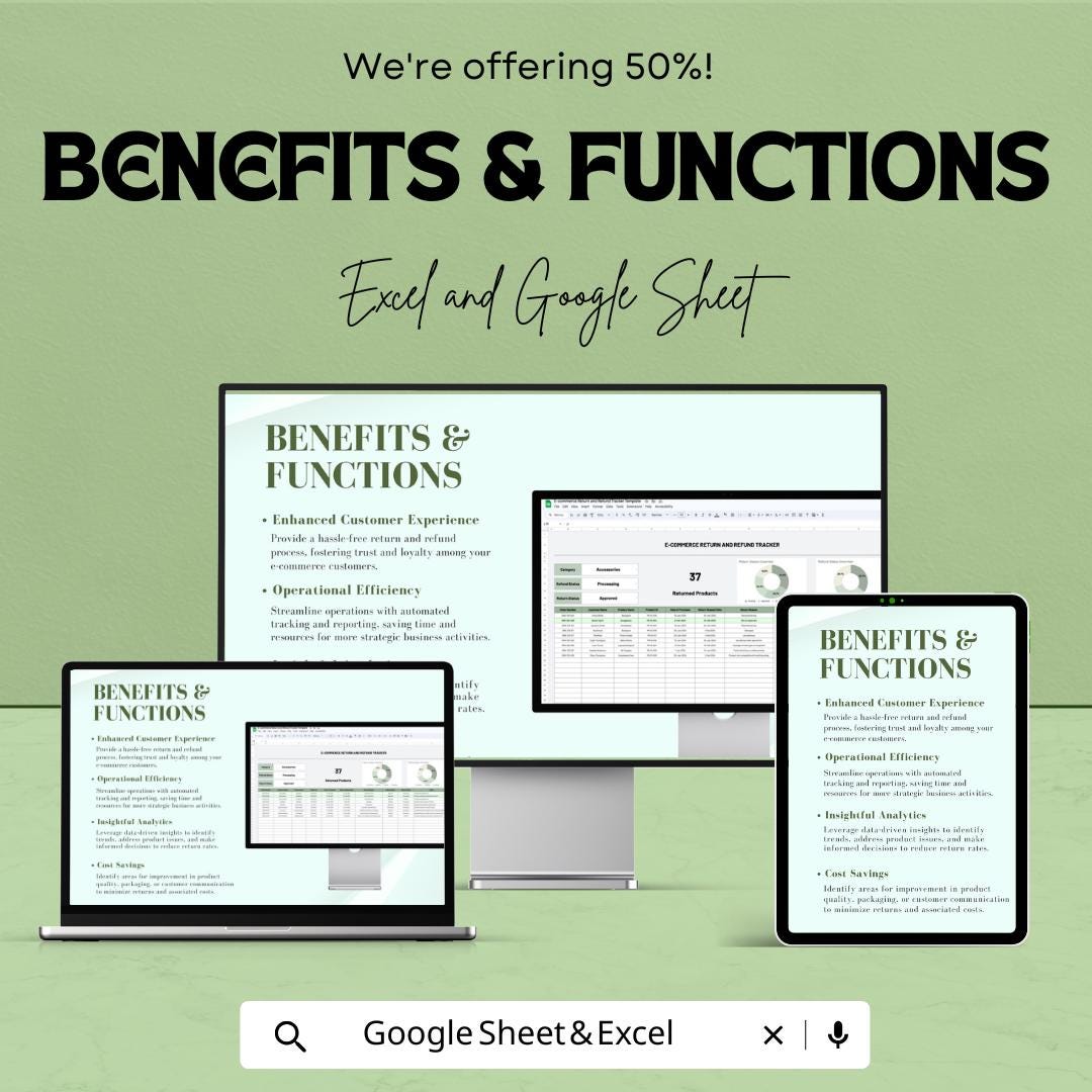 E-Commerce Return and Refund Tracker Sheet – Excel & Google Sheet Template for Hassle-Free Management