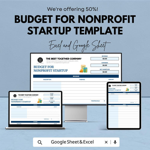 Nonprofit Budget Template | Startup Budget Planner | Charity Budget Spreadsheet | Grant Tracker | Nonprofit Financial Plan
