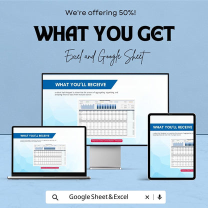 Financial Data Consolidation Sheet | Excel and Google Sheet Template | Budget Tracking, Financial Reporting & Data Analysis