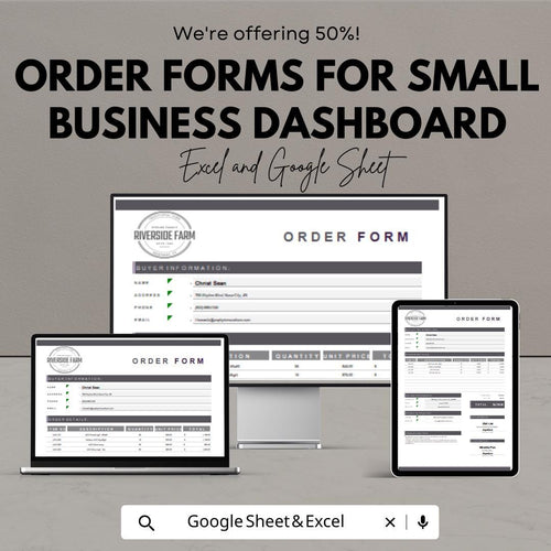 Order Forms for Small Business | Excel and Google Sheet Template | Streamline Your Orders & Boost Efficiency