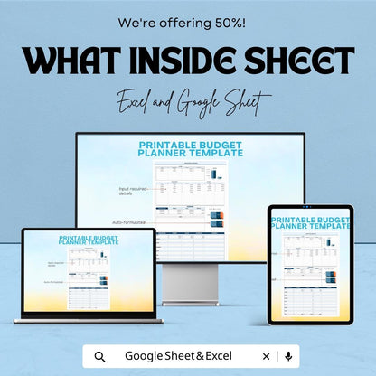 Printable Budget Planner Template | Monthly Budget Planner | Expense Tracker Printable | Personal Finance Planner | PDF Budget Sheets