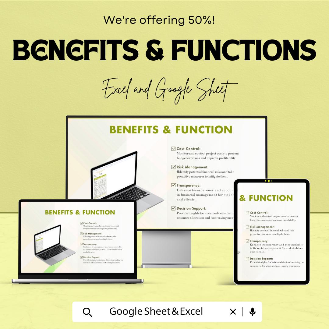 Construction Job Cost Analysis Sheet | Excel & Google Sheet | Track and Manage Project Finances | 50% Off | Instant Download