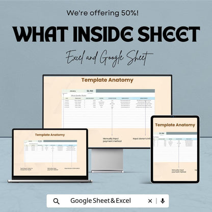 Church Donation Tracker Template | Donation Tracking Spreadsheet | Tithe and Offering Tracker | Excel & Google Sheets