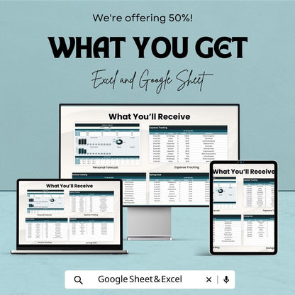 Personal Forecast Template | Personal Planning Spreadsheet | Goal and Expense Tracker | Excel & Google Sheets