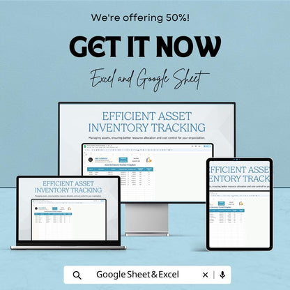 Asset Inventory Tracker Template |  | Fixed Asset Register | Equipment & Electronics Inventory | Depreciation Tracker Spreadsheet