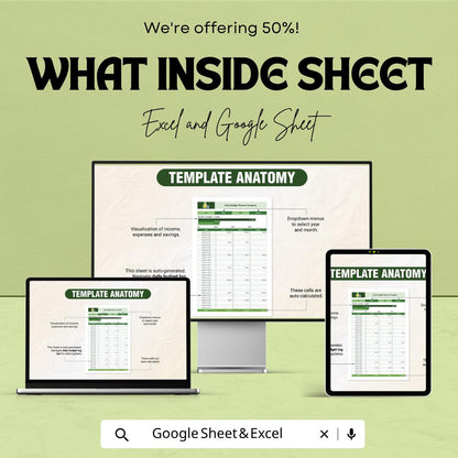 Daily Budget Planner Template | Budget Tracker | Daily Expense Tracker | Personal Finance Spreadsheet | Money Management Tool