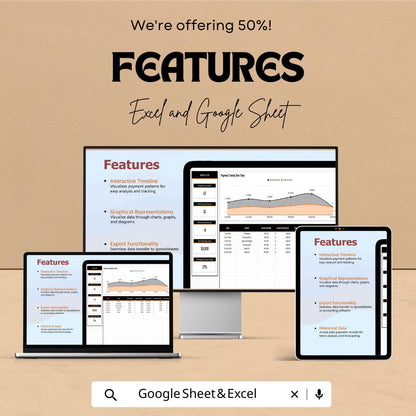 Finance Invoice Payment Timeline Analysis Template,  Accounts Payable Tracker, Cash Flow Analysis, Invoice Tracking Tool