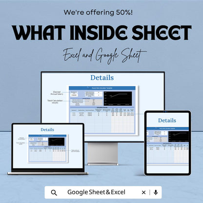 Hourly Rate Calculator Template | Freelance Rate Calculator | Pricing Spreadsheet | Income Planner | Billable Hours Tool