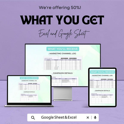 Startup Marketing ROI Tracker | Marketing Channel Comparison Template | Multi-Channel Analytics Dashboard