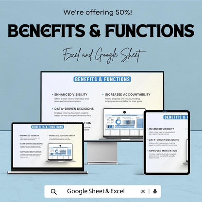 Employee Performance Dashboard Template, Operations KPI Tracker, Staff Performance Report, HR Analytics Dashboard