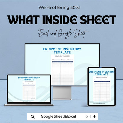 Equipment Inventory Template | Asset Tracking Spreadsheet | Excel & Google Sheets Inventory Log | Small Business Equipment Tracker