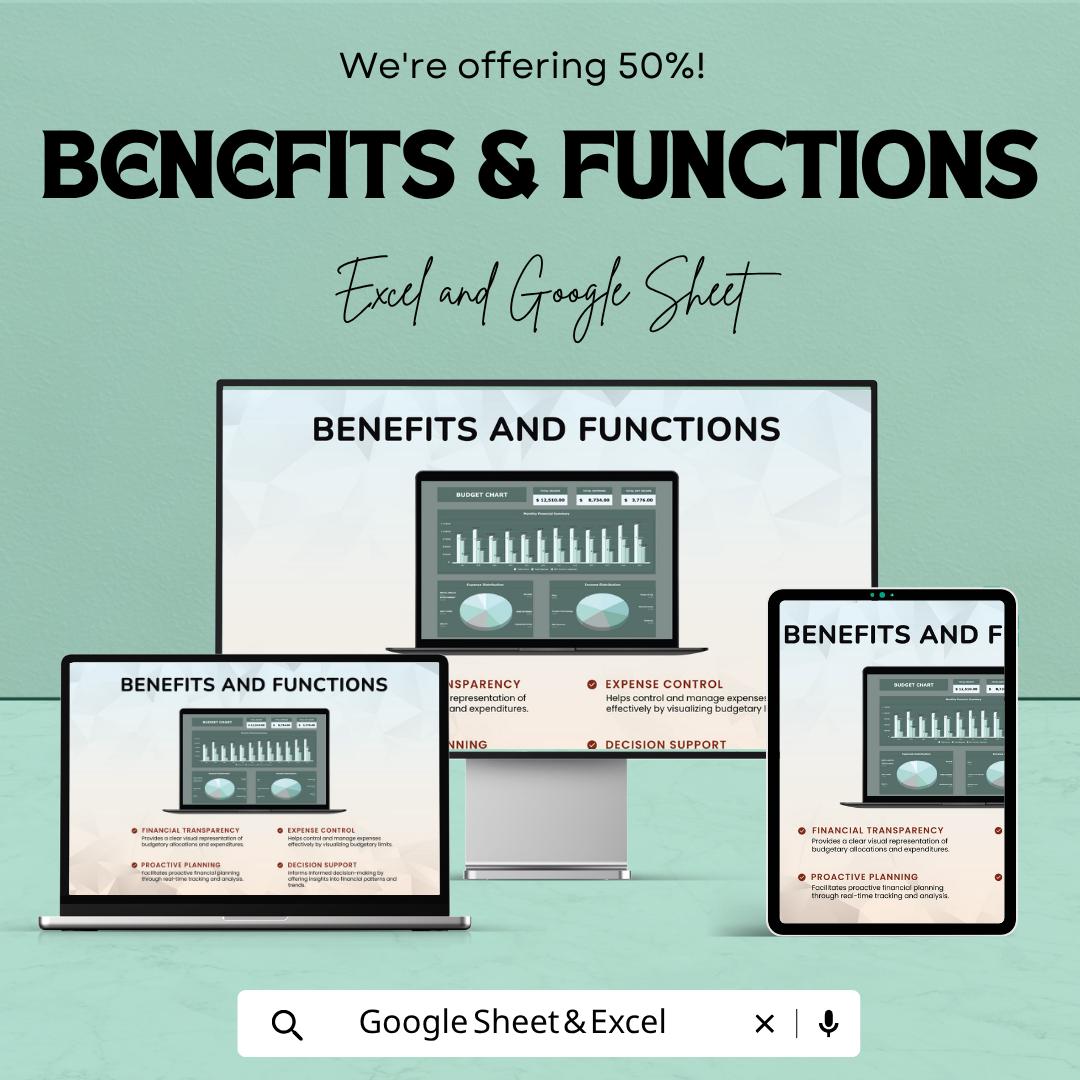 Budget Chart Template | Budget Spreadsheet | Monthly Budget Planner Template | Excel & Google Sheets | Income Expense Tracker