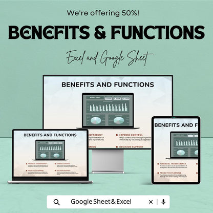 Budget Chart Template | Budget Spreadsheet | Monthly Budget Planner Template | Excel & Google Sheets | Income Expense Tracker
