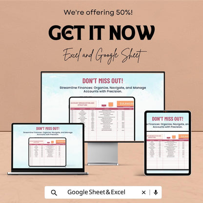 Account Organization Template | Chart of Accounts Template | Accounting Structure Spreadsheet | Financial Organization Planner