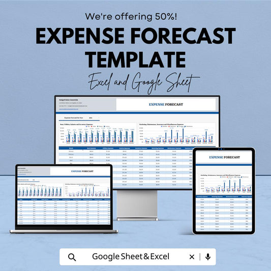 Forecast Income and Expense Template | Business Cash Flow Planner | Excel & Google Sheets | Budget and Financial Forecast