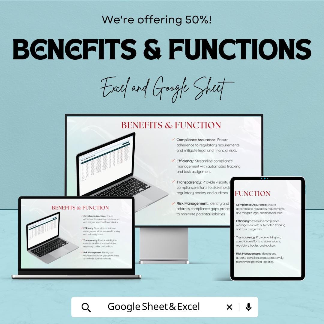 Corporate Compliance Tracker Template, Regulatory Compliance Log, Legal Compliance Spreadsheet, Compliance Management Sheet