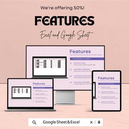 Travel Itinerary Planner Sheet | Trip Planner Template | Google Sheets & Excel | Vacation Planning Organizer | Editable Travel Schedule