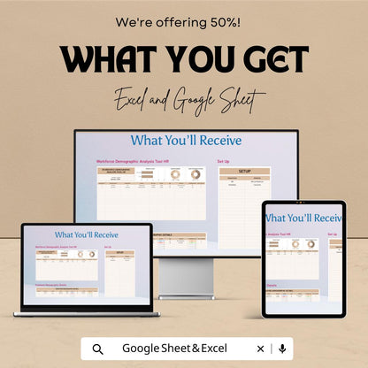 Workforce Demographic Analysis Tool HR Template | Excel & Google Sheets HR Analytics Dashboard | Employee Diversity Tracker