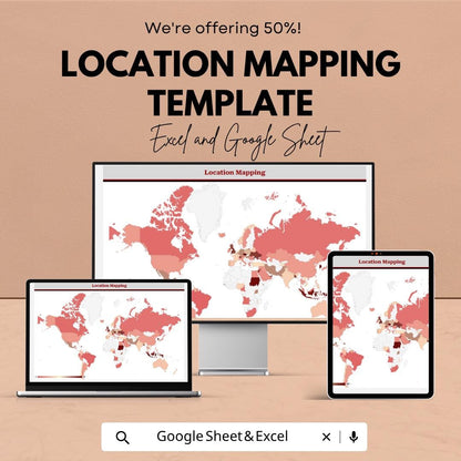 Location Mapping Template  | Geographic Data Visualization | Map Dashboard Tracker | Business Location Analysis