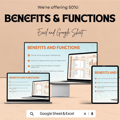 Product Launch ROI Estimator Template | Return on Investment Calculator | Business Planning Spreadsheet | Excel & Google Sheets