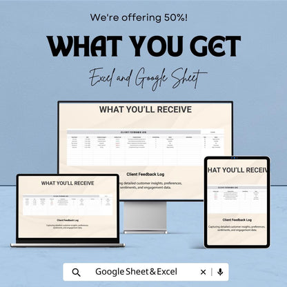 Sales Client Feedback Analysis Template | Client Sentiment Tracker | Sales Performance Review Sheet