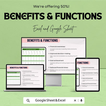 Finance Budget Planner Template | Monthly Budget Spreadsheet | Income and Expense Tracker | Financial Planning Sheet