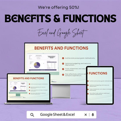Finance Portfolio Diversification Analysis Template | Investment Allocation Tracker | Risk and Asset Allocation Tool | Excel & Google Sheets