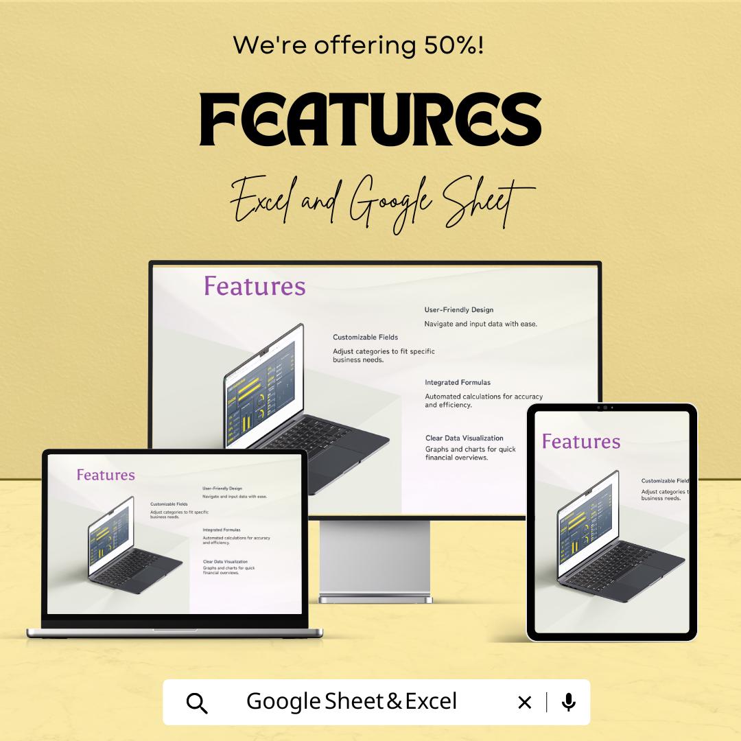 CEO Dashboard Excel and Google Sheet Template | Financial and Business Metrics Tracking | Quarterly & Annual Over