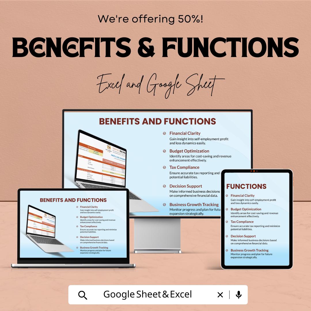 Self-Employed Profit and Loss Template | Small Business P and L Statement | Income & Expense Report | Monthly Profit Tracker