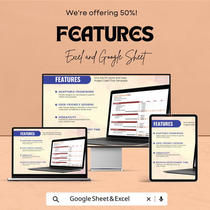 Project Cash Flow Sheet | Excel & Google Sheets Template | Cash Flow Tracker | Business Finance Planner | Instant Download