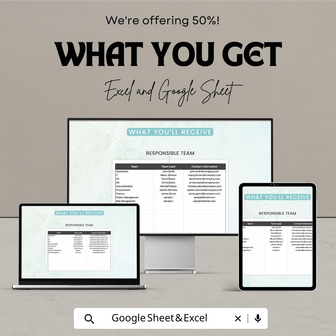 Operations Project Deliverables Tracker Template | Project Management Log | Task and Milestone Tracker | Excel & Google Sheets