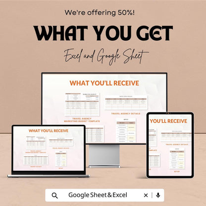 Travel Agency Marketing Budget Template | Travel Business Budget Planner | Marketing Expense Tracker | Editable Template