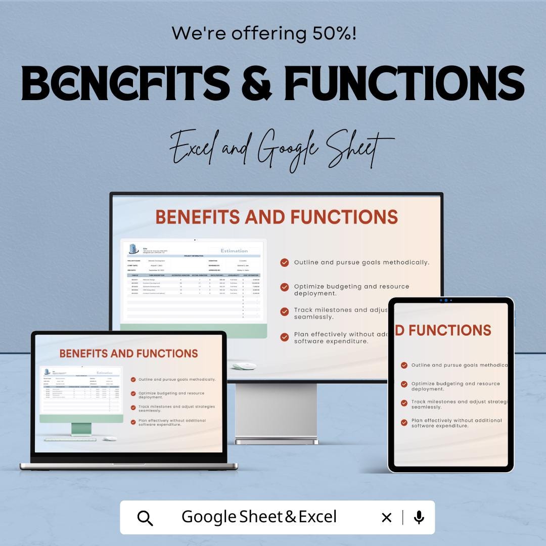 Estimation Template | Project Cost Estimator | Excel & Google Sheets Budget Planner | Work Estimate Sheet for Businesses